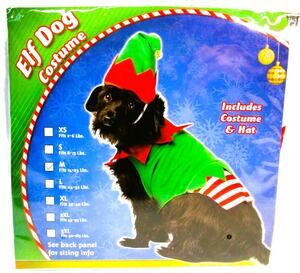 Rasta Imposta Pet Dog Christmas Costume with Hat Elf Size Medium